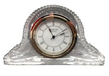 Waterford Crystal Mantel Clock Clear Glass Elegant Design Roman Numerals 