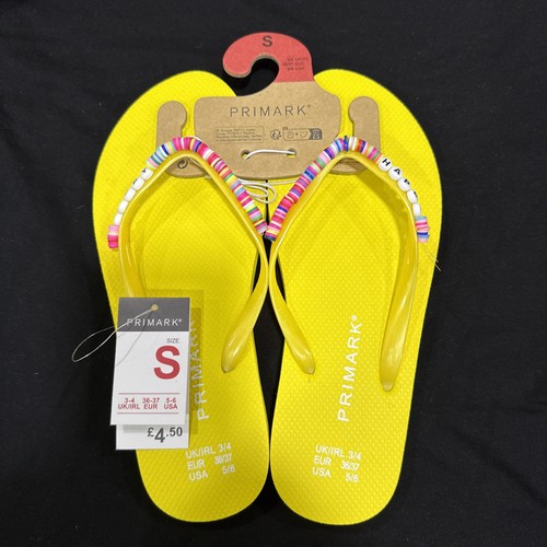 Primark yellow flip flops - flip, size