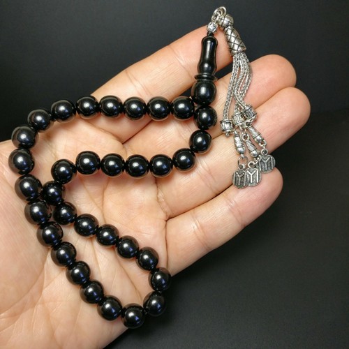 Jet worry beads - worry, oltu