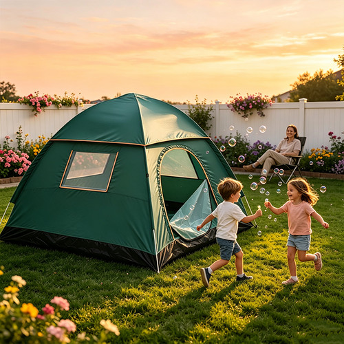 Camping tent automatic - camping, man