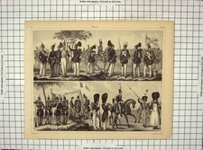 Original Old Antique Print