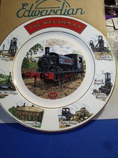 'The Welshman' Colliery Locomotive, Edwardian Fine Bone China Plate. Boxed 56