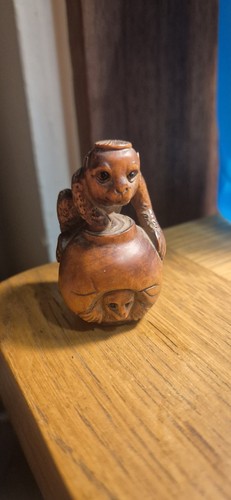 Japanese boxwood netsuke - netsuke,