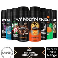 Lynx 48-Hour Odour Protection Body Spray Deodorant, 3 or 6 Pack, 150ml