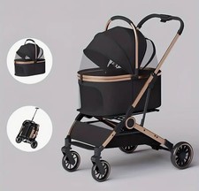 3 in 1 Pet Stroller Dog Pram, Foldable Dog Cat Stroller with Detachable Carrier