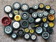 LEGO Technic Wheels Car Large 280g Pieces Vehicle Tyres Spares Axles Bundle Lot