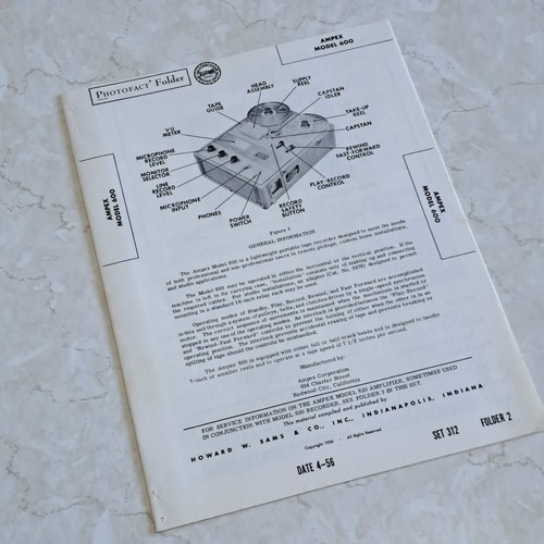Ampex manual model 600 tape - manual,
