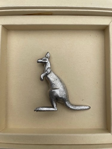 Vintage silver kangaroo brooch - silver,