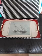 Vintage 60s stylish Yacht Sailing Cocktail Tray Of Gypsy Moth Iv