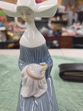 Lladro Time to Sew Nun Blue