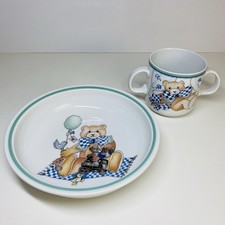 Villeroy Boch KIDDY SET SWITCH Teddy Bear Child's Twin Handle Cup And Bowl