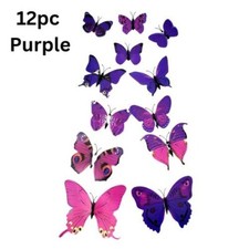 Butterfly  Magnetic 3D Decoration Bright Coloured Butterflies 12pc/Pack