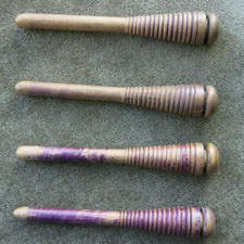 Vintage Wooden Machine French Industrial Bobbins Weaving Pirns Spindle Spool