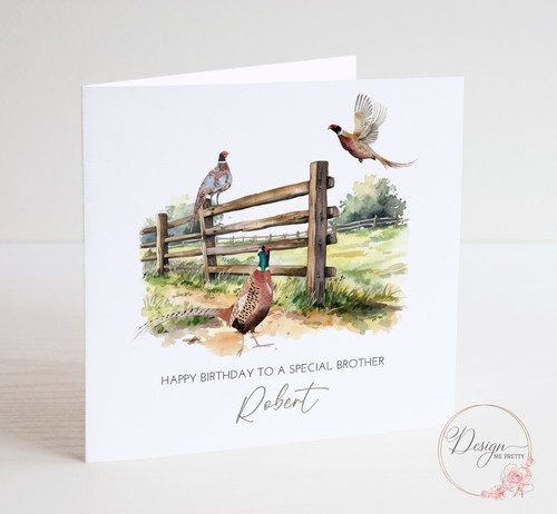 Pheasant birthday card - pheasant,