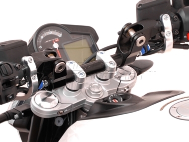 Silver handlebar bar support - bar,