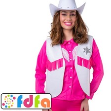 Wicked Cowboy / Sheriff Waistcoat Wild West Adults Ladies Fancy Dress