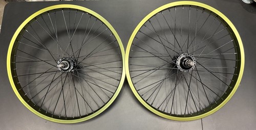 Green bmx wheel - wheel, set,