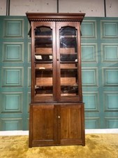 Gothic Revival Pitch Pine Bookcase With Base Cupboard
