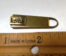 KOOBA replacement handbag zipper pull bronze tone , 1  1/2" x 1/2" inches