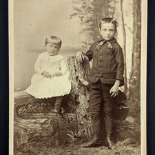 Cabinet Card Children Both