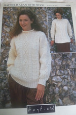 hayfield ladies aran jumper pattern 4536