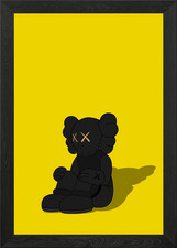 Black & Yellow Kaws Framed