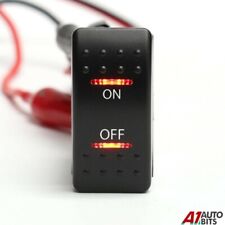 Dashboard In Dash Rocker Switch Red Led 12v 20amp 24v 10amp On-Off 5 Pin