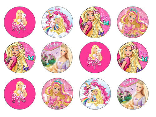 Barbie 12x edible cake - barbie,