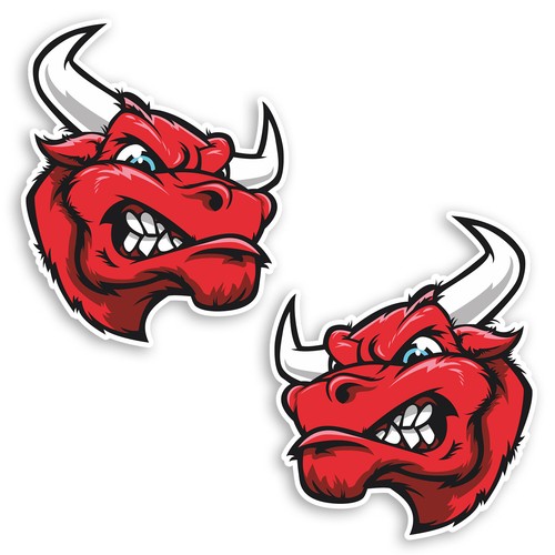 10cm red angry bull - red, vinyl