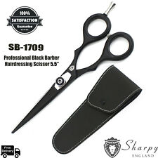 New Hairdressing Scissors Barber Salon Hair Cutting  Black 5.5" & Pouch