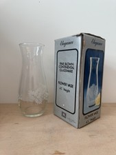 Elegance Fine Blown Glass Flower Vase 6.75 Inch New Old Stock