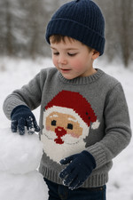 Knitting Pattern Boys Girls Christmas Sweater Santa Motif Jumper DK 3mth - 6 yrs