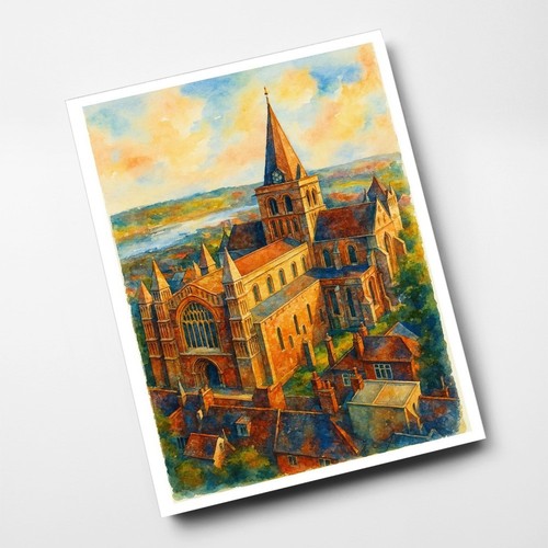 Print rochester cathedral - a4,