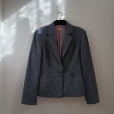 Monsoon Wool Jacket UK 14 Grey Smart Business Work Pockets Excellent Condition 