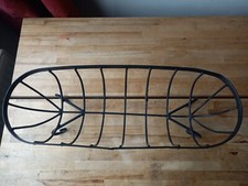 Black Metal Plant-Holder Trough Free Standing Basket Stand approx 60cm LENGTH