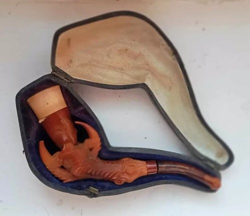 Antique victorian carved pipe - antique,