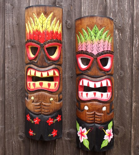 Tiki bar mask bundle wooden - bundle,