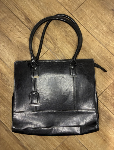 Bhs black leather tote - bhs, bag