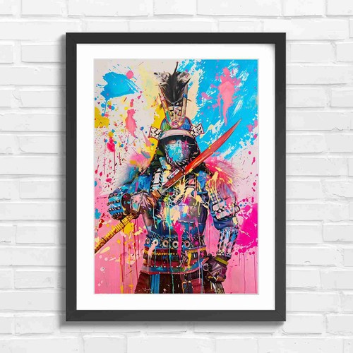 Colorful samurai warrior - samurai, with
