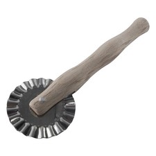 Wooden Handle Fluted Pastry Wheel Pasta Dough Cutting Pizza Peeler Kitchen Tool