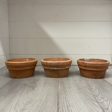3 Vintage Terracotta Pots 15cm