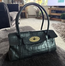 Mulberry East West Bayswater Black Crocodile Leather Bag handbag shoulder tote 