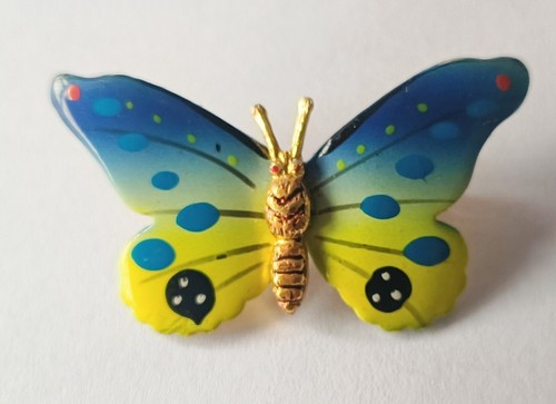 Vintage enamel butterfly - enamel,