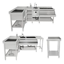 Cocktail Bar Station Ice Well & Modular Corner Unit Stainless Steel Workstation