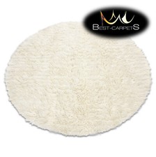 Round shaggy wool flokati rug - shaggy,
