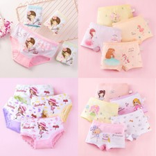 5Pcs Kids Cotton Panties Soft Knickers Underwear Little Girls Briefs 2-12Years