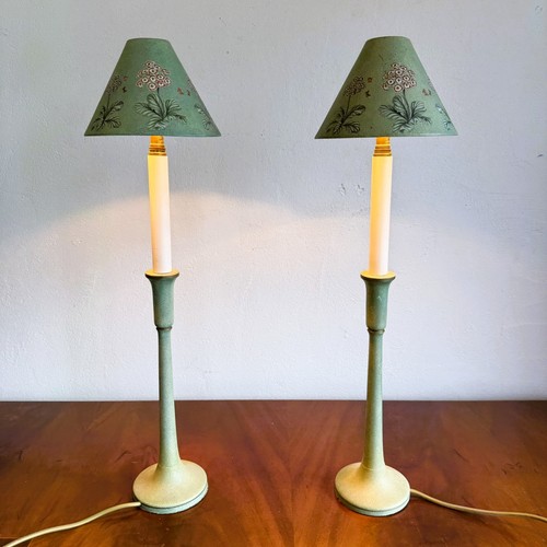Pair vintage green table - green,