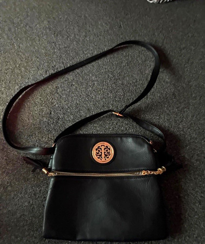 Black faux leather - faux,
