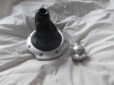 MG TF & OTHERS BLACK LEATHER GEAR GAITER & 5 SPEED SCREW-ON CHROME GEARKNOB