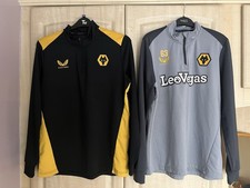 Pair of Long Sleeve Wolverhampton Wanderers Wolves Football Training Shirts Tops